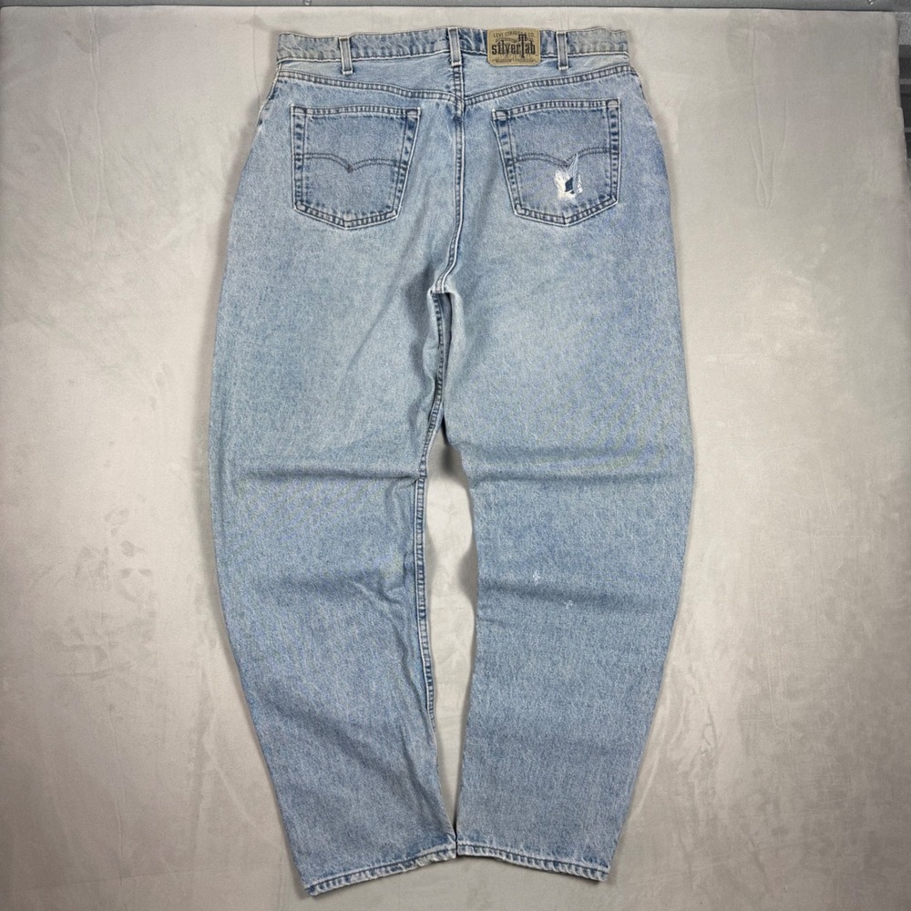 90s Mens Levi's SilverTab Loose Fit Baggy Light Wash Streetwear Jeans 38x30